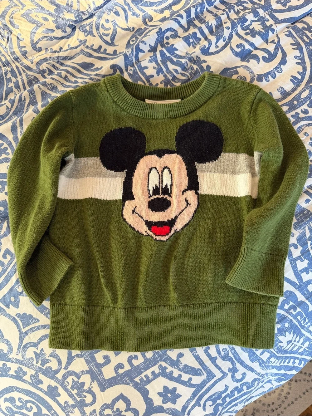 GAP Green Crewneck Mickey Mouse sweater 18-24 mo